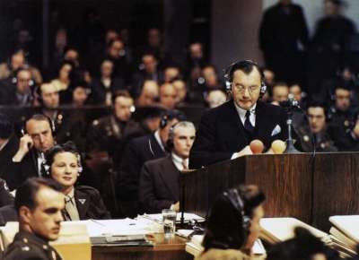 Robert H. Jackson acting as Chief United States prosecutor at the Nuremberg Trials